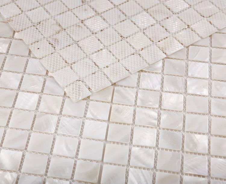 Pearl White 11.75x11.75 Glass Mosaic