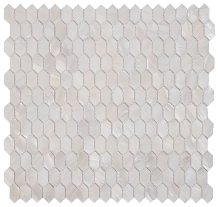 Pearl White 2x6 Arrow Glass Mosaic