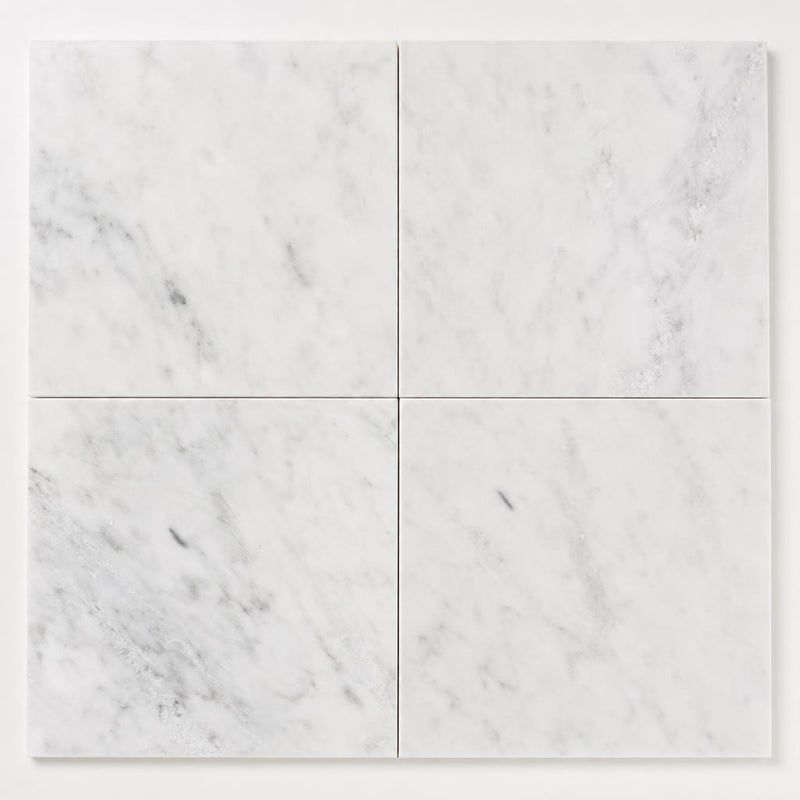 Pearl White Marble Tile 18x18 Polished close-up