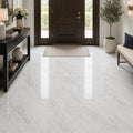 Pearl White Marble Tile 18x18 Polished — Foyer floor