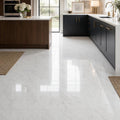 Pearl White Marble Tile 18x18 Polished — Kitchen floor