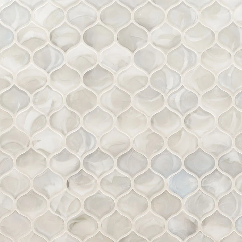 Pearla Arabesque Pattern Misc. 0.31 Inch Glass Mosaic Tile