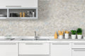 Pearla Arabesque Pattern Misc. 0.31 Inch Glass Mosaic Tile