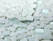 Pebble Carrara 12x12 Marble & Glass Mosaic