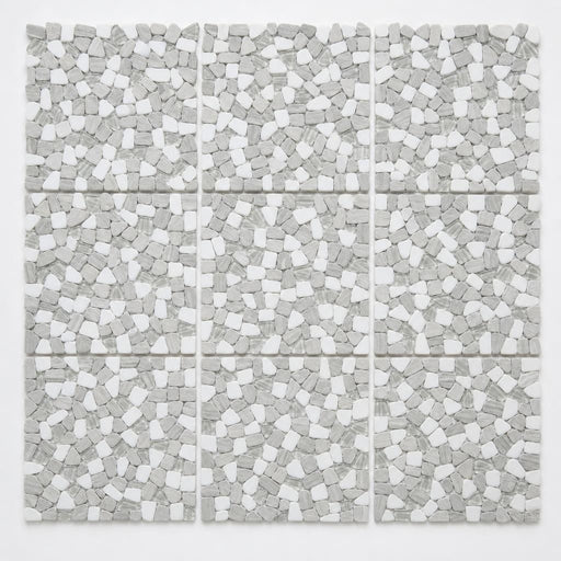 Pebble Loft 12x12 Glass & Marble Mosaic 12x12_sheet close-up