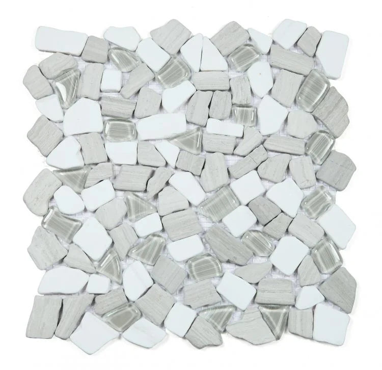 Pebble Loft 12x12 Glass & Marble Mosaic