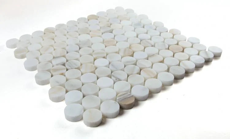 Penny Marble Calacatta 3/4 Honed Mosaic