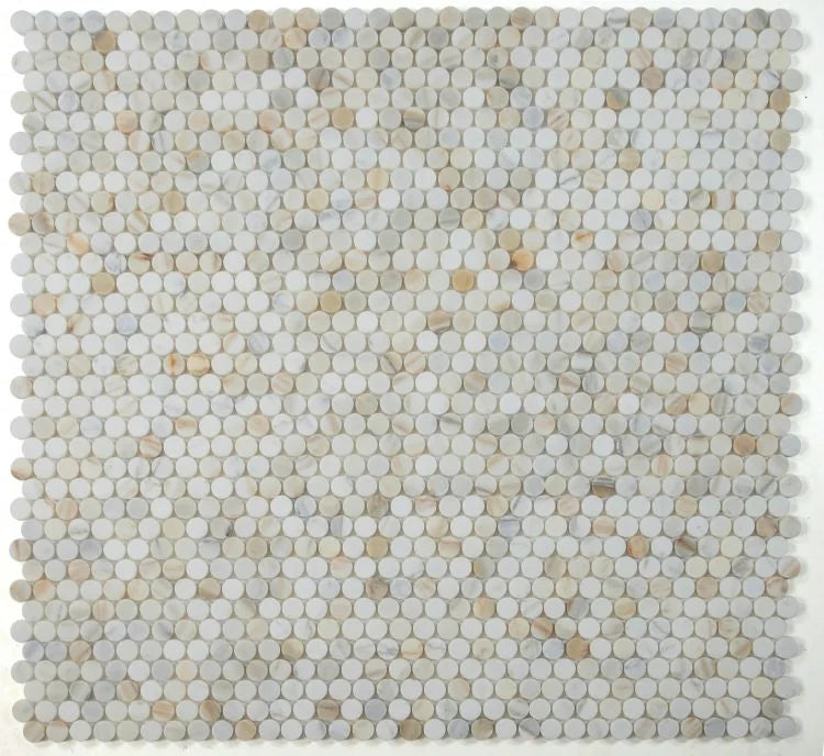 Penny Marble Calacatta 3/4 Honed Mosaic