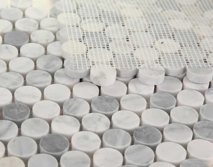 Penny Dusk Honed Marble Mosaic