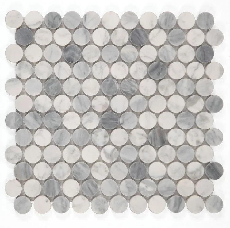 Penny Dusk Honed Marble Mosaic