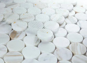 Penny Large Calacatta 2x2 Honed Marble Mosaic