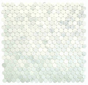 Penny Marble Large Carrara 2x2 Honed Marble Mosaic
