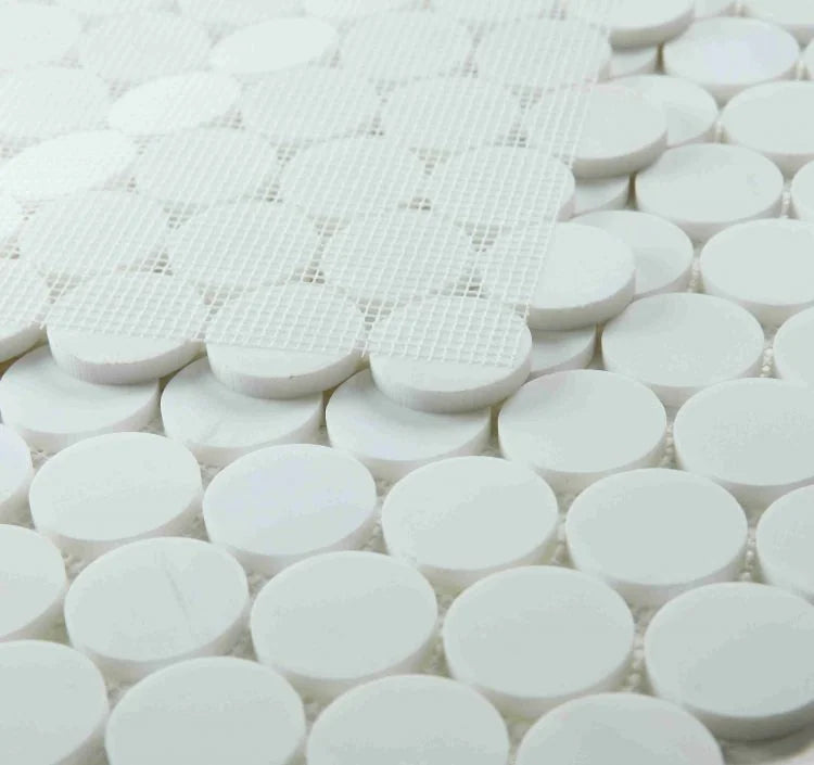 Penny Marble Large Dolomite 2x2 Honed Marble Mosaic