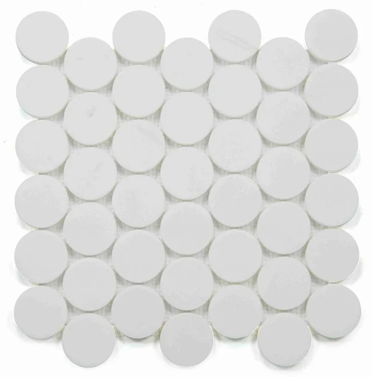 Penny Marble Large Dolomite 2x2 Honed Marble Mosaic