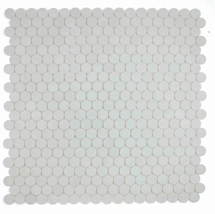 Penny Marble Large Dolomite 2x2 Honed Marble Mosaic