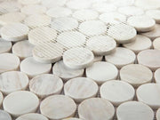 Penny Marble Large Eura Wood 2x2 Honed Marble Mosaic