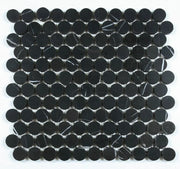 Penny Marble Marquina Penny Round Marble Mosaic
