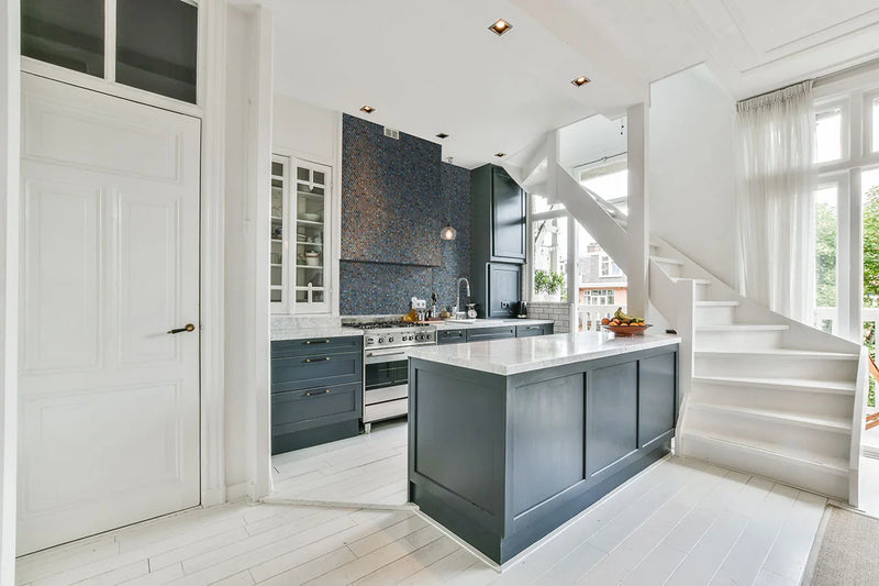 Penny Round Azul Glossy 0.24 Inch Porcelain Mosaic Tile