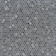 Penny Round Grigio Mix Pattern Glossy 0.24 Inch Porcelain Mosaic Tile