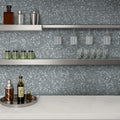 Penny Round Grigio Mix Pattern Glossy 0.24 Inch Porcelain Mosaic Tile