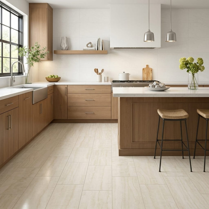 Perla Taj 12x24 Porcelain Tile — Kitchen floor