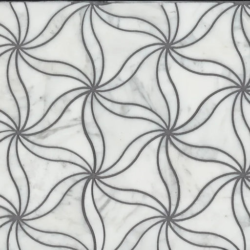 Petal Blanc Honed Stone Mesh Pattern Marble Mosaic