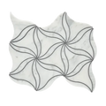 Petal Blanc Honed Stone Mesh Pattern Marble Mosaic