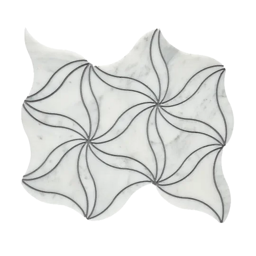 Petal Blanc Honed Stone Mesh Pattern Marble Mosaic