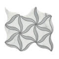 Petal Blanc/Luna Honed Stone Mesh Pattern Marble Mosaic