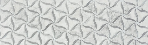 Petal Blanc/Luna Honed Stone Mesh Pattern Marble Mosaic
