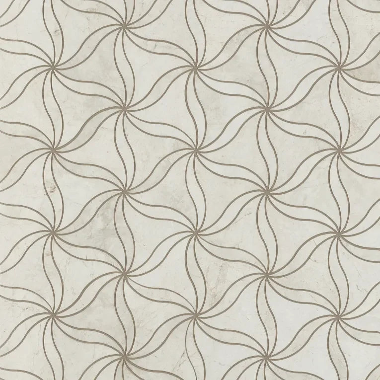 Petal Crema Honed Stone Mesh Pattern Marble Mosaic — Solidshape