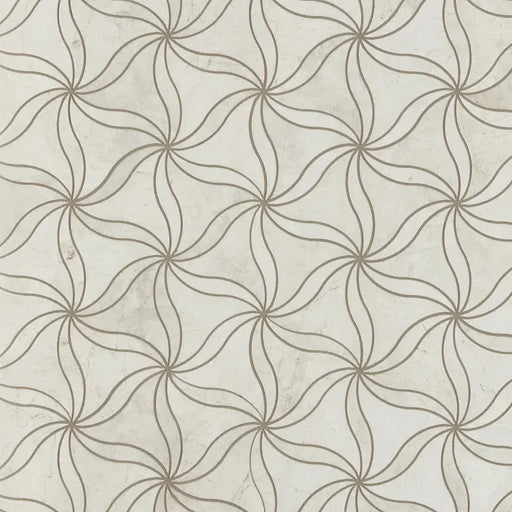 Petal Crema Honed Stone Mesh Pattern Marble Mosaic