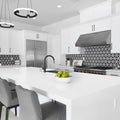 Petal Noir/Blanc Honed Stone Mesh Pattern Marble Mosaic
