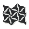 Petal Noir/Blanc Honed Stone Mesh Pattern Marble Mosaic