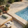 Philadelphia 12x24 Tumbled Travertine Single Bullnose Pool Coping — Swimming Pool pool edge drop-face coping