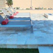 Philadelphia 12x24x2 Tumbled Travertine Single Bullnose Pool Coping