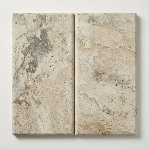 Philadelphia 12x24x2 Tumbled Travertine Single Bullnose Pool Coping close-up