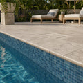 Philadelphia 12x24x2 Tumbled Travertine Single Bullnose Pool Coping — Swimming Pool remodel pool edge