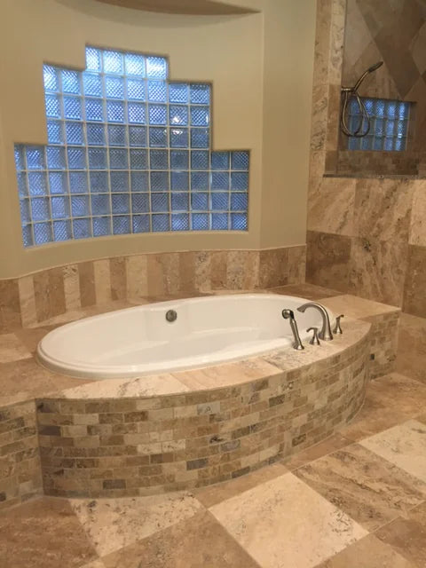 Philadelphia 2x2 Tumbled Travertine 3D Mosaic Tile