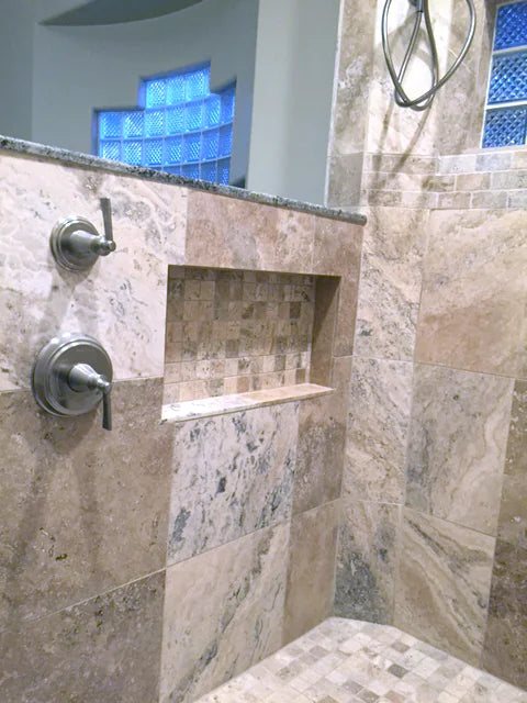 Philadelphia 2x2 Tumbled Travertine 3D Mosaic Tile