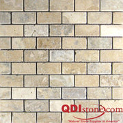Philadelphia 1x2 Tumbled Travertine Mosaic Tile