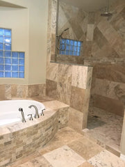 Philadelphia 2x2 Tumbled Travertine 3D Mosaic Tile