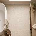 Philadelphia 1x1 Tumbled Travertine Mosaic Tile — Bathroom floor