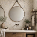 Philadelphia 1x1 Tumbled Travertine Mosaic Tile — Bathroom shower wall