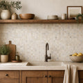 Philadelphia 1x1 Tumbled Travertine Mosaic Tile — Kitchen backsplash