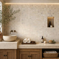 Philadelphia 1x1 Tumbled Travertine Mosaic Tile — Spa spa interior