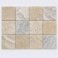 Philadelphia 2x2 Tumbled Travertine 3D Mosaic Tile close-up
