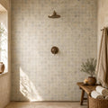 Philadelphia 2x2 Tumbled Travertine 3D Mosaic Tile — Spa spa interior