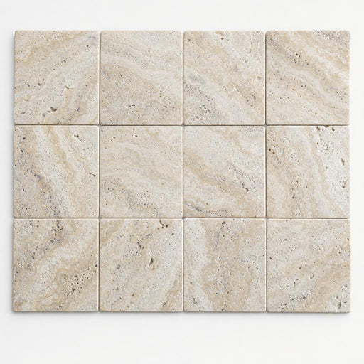 Philadelphia 6x6 Tumbled Travertine Tile close-up