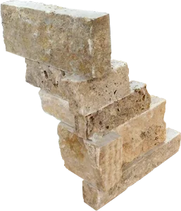 Philadelphia Irregular Travertine Veneer Corner Ledger Stone